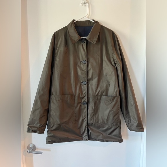 Jigsaw Women Classic Windbreaker Jacket Reversible Blue and Green colors sz M - Picture 5 of 12